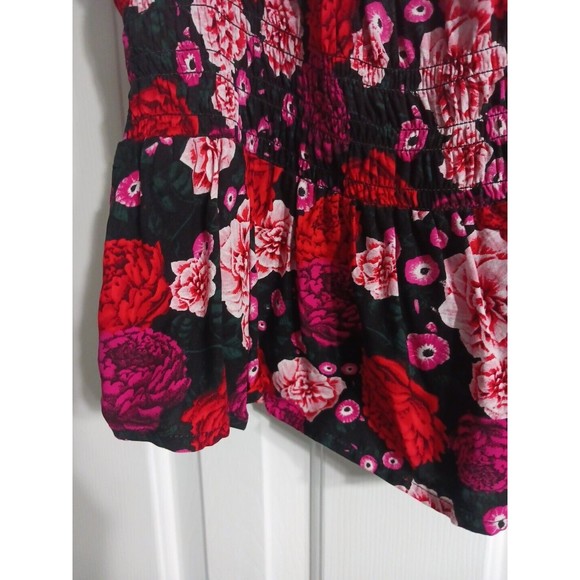 NWT Women's Old Navy Fitted Floral Cami Top Size S (4-6) Blouse Black/Red - Picture 4 of 8